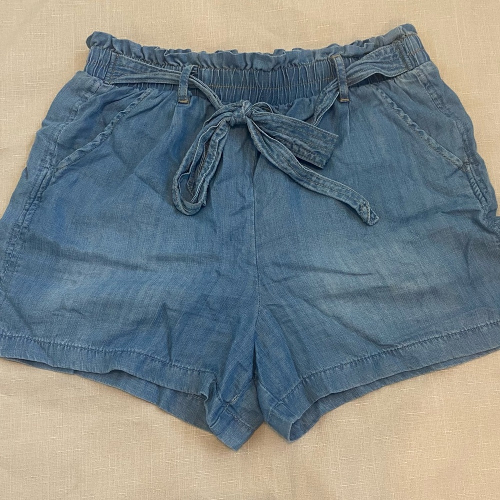 Knox Rose High Waist Denim Blue Shorts